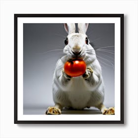 Rabbit Eating A Tomato Art Print