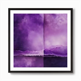 Abstract Minimalist Painting That Represents Duality, Mix Between Watercolor And Oil Paint, In Shade (47) Art Print