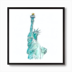 Statue Of Liberty Watercolor Painting Digital Art 1 Art Print