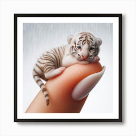 White Tiger Cub 2 Art Print