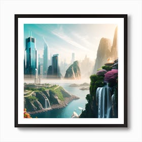 Futuristic Cityscape 1 Art Print