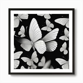 White Butterflies Art Print