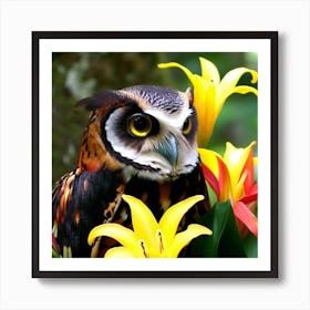 Owl In The Forest 3 Art Print