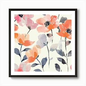 Watercolor Flowers 2 Art Print