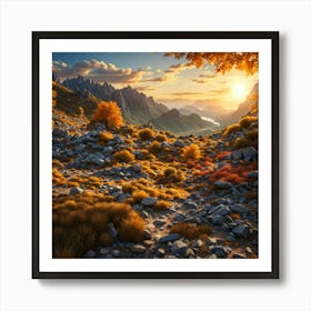 Sunset In The Mountains Art Print