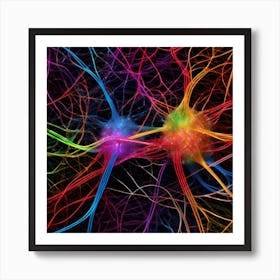 Colorful Neurons Art Print