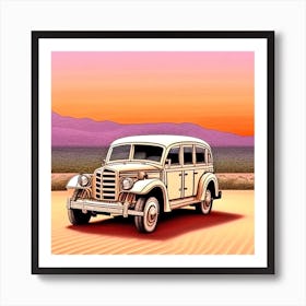 Old Car In The Desert 1 Art Print
