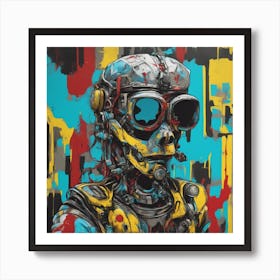 Andy Getty, Pt X, In The Style Of Lowbrow Art, Technopunk, Vibrant Graffiti Art, Stark And Unfiltere (21) Art Print