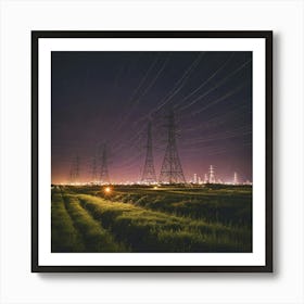 Night Grid Art Print