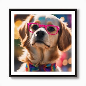 Dog With Glasses Art Print