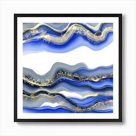Sparkling Blue Agate Texture 04 Art Print