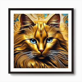 Golden Cat 3 Art Print