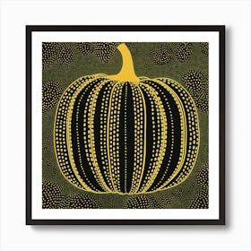 Yayoi Kusama Inspired Pumpkin Green 1 Art Print