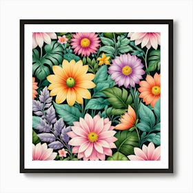 Floral Pattern 1 Art Print