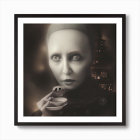 Woman With A Cup Of Tea Art Print