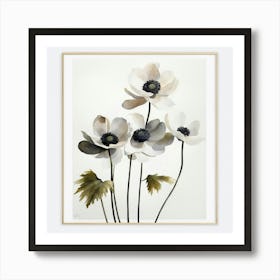 Illustration of delicate flowers on a white background Art Print