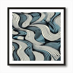 Abstract Wavy Pattern 14 Art Print