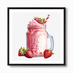 Strawberry Milkshake 16 Art Print