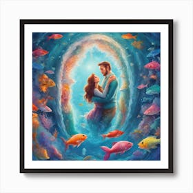 Mermaid Love 1 Art Print