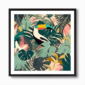 Toucan Background Art Print