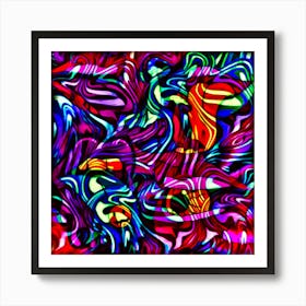 Psychedelic Lips Art Print