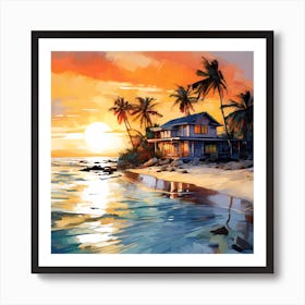 Azure Serenity: Caribbean Dreamscape Art Print