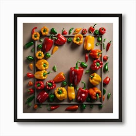 Frame Created From Bell Pepper On Edges And Nothing In Middle (76) Art Print