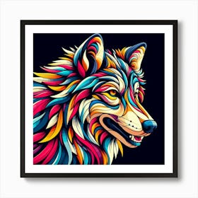 Colorful Wolf 1 Art Print