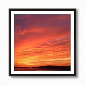 Sunset Over The Sea Art Print