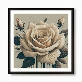 Dripping Rose Art Print