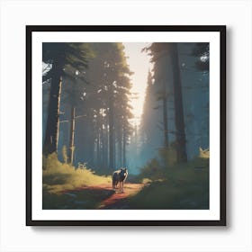 Wolf In The Woods 71 Art Print