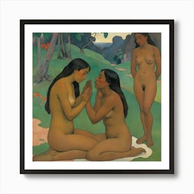 Whispered Words 1892 Paul Gauguin Art Print 0 Art Print