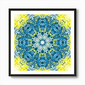 Abstract Blue Yellow Mandala Of Ukraine 1 Art Print