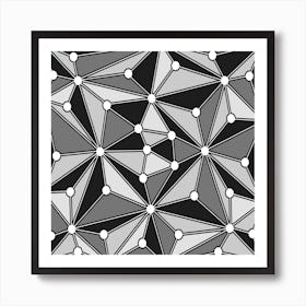 Abstract Black And White Geometric Pattern Art Print