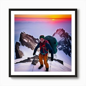 Sunrise On A Mountain Art Print