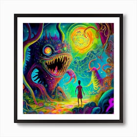 Psychedelic Monsters 1 Art Print