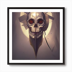 Skull With Swordsq Art Print