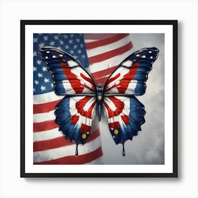 american Flag Butterfly Art Print