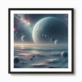 Frostbound Reverie: Serenade of the Silent Cosmos. Art Print