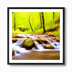 Stream In The Forest Photo 6 Art Print