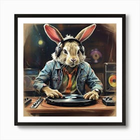 Rabbit Dj Art Print