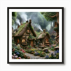 Fairy Village paintings art print 3 Art Print