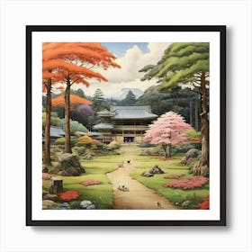 In The Garden Nara Park Japan Art Print 0 Art Print