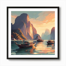 Boats In The Water Art Print