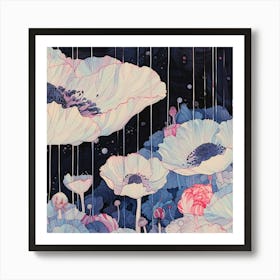 Poppies In The Rain Art Print