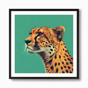 Animal Cheetah In The Green Room Art Print