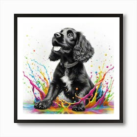 Splatter Dog Art Print