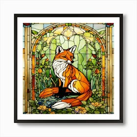 Fox Stained Glass 1 Art Print