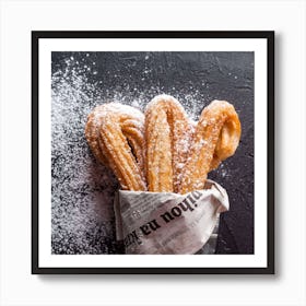 Churro Baking Powdered Sugar Wallpaper 1024x1024 Art Print