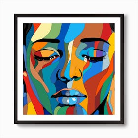 Colorful Face Of A Woman 2 Art Print